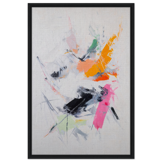 Abstract painting with vibrant brushstrokes in Pigment Tempest Unfolds framed canvas print