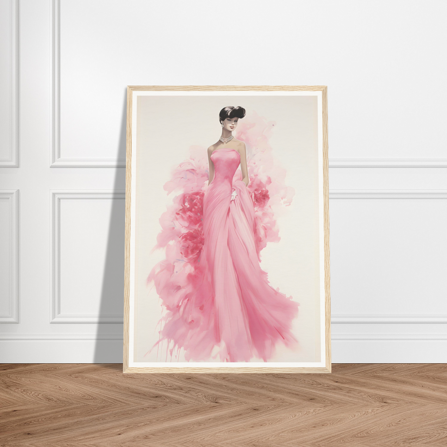 A pink dress on a white background