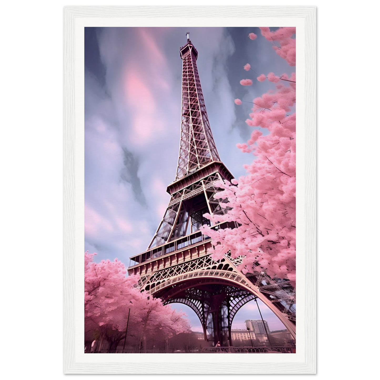 A pink eiff tower in paris, france