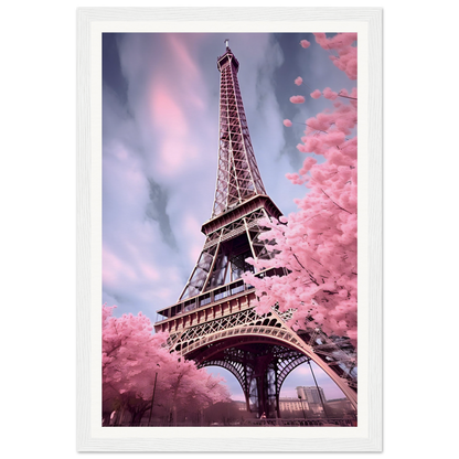 A pink eiff tower in paris, france