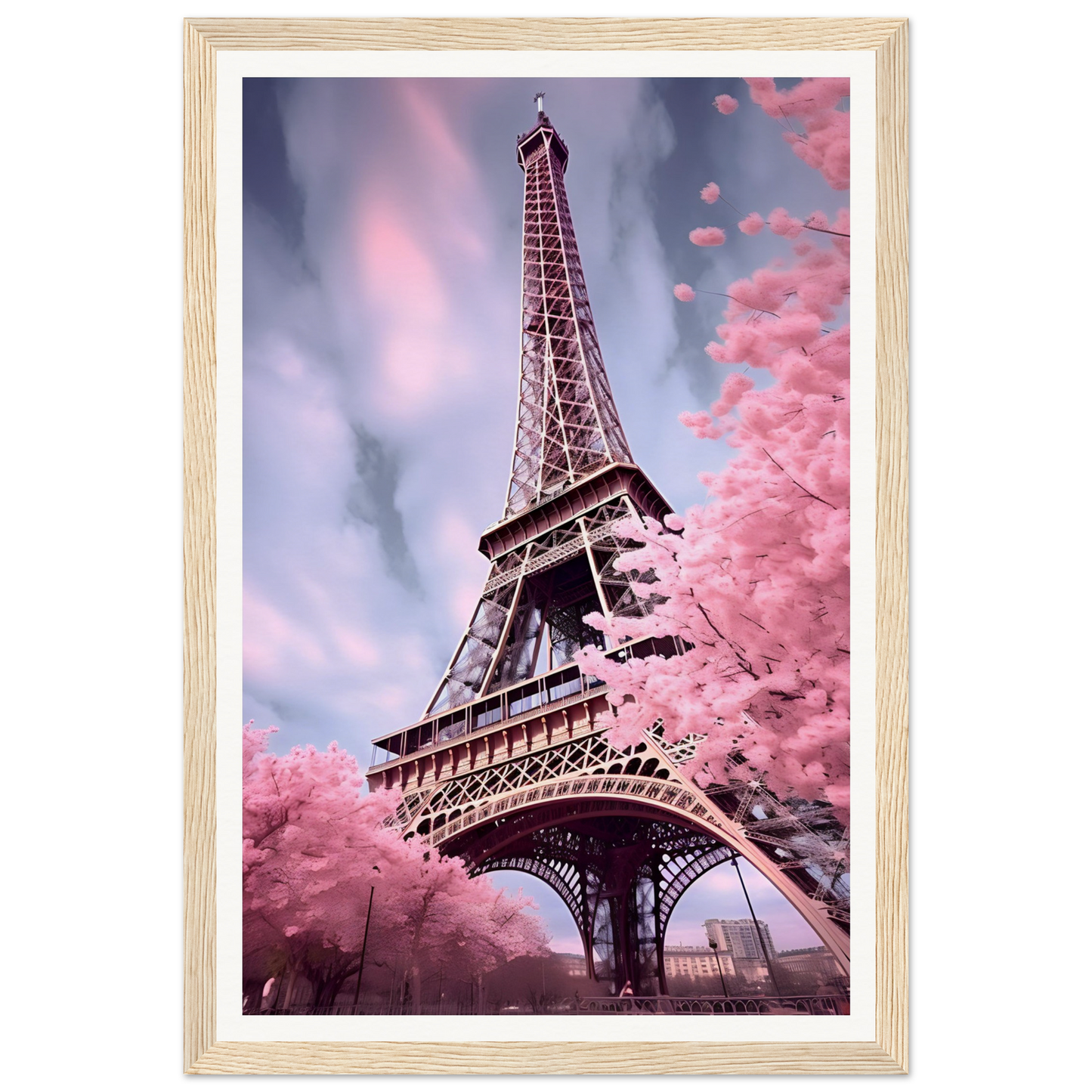 A pink eiff tower in paris, france