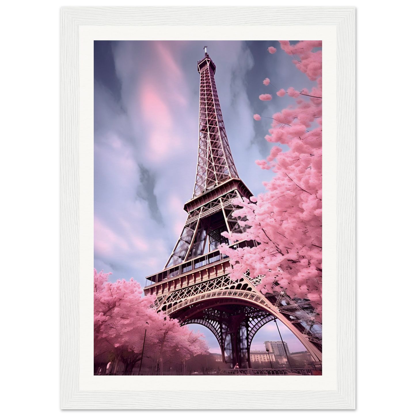 A pink eiff tower in paris, france