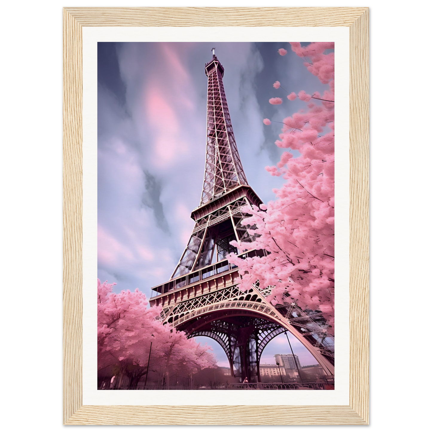 A pink eiff tower in paris, france