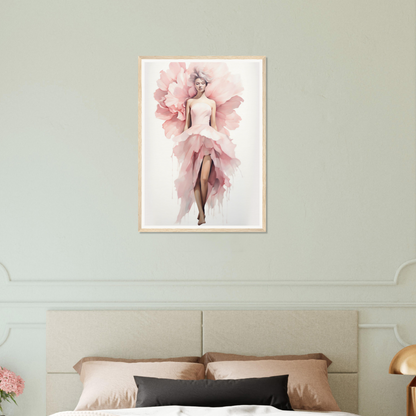 A pink flower in a bedroom