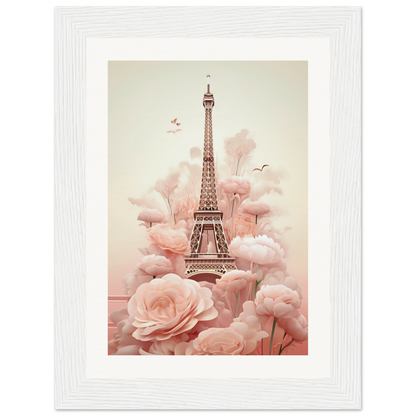 A pink flower and eiff tower in paris