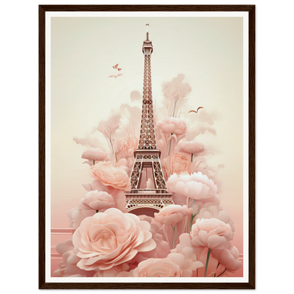 A pink flower and eiff tower in paris