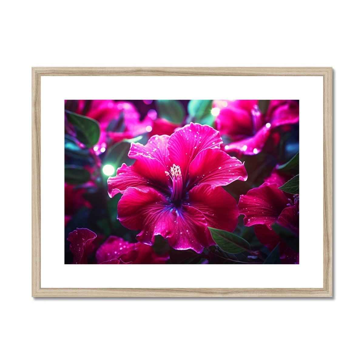 A pink flower with rain drops on it