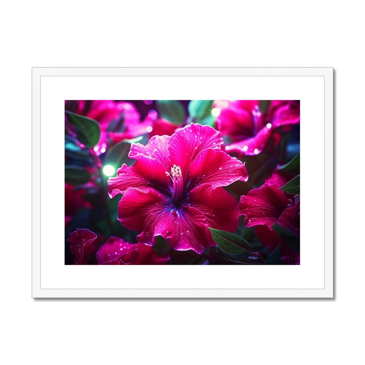 A pink flower with water droplets on it