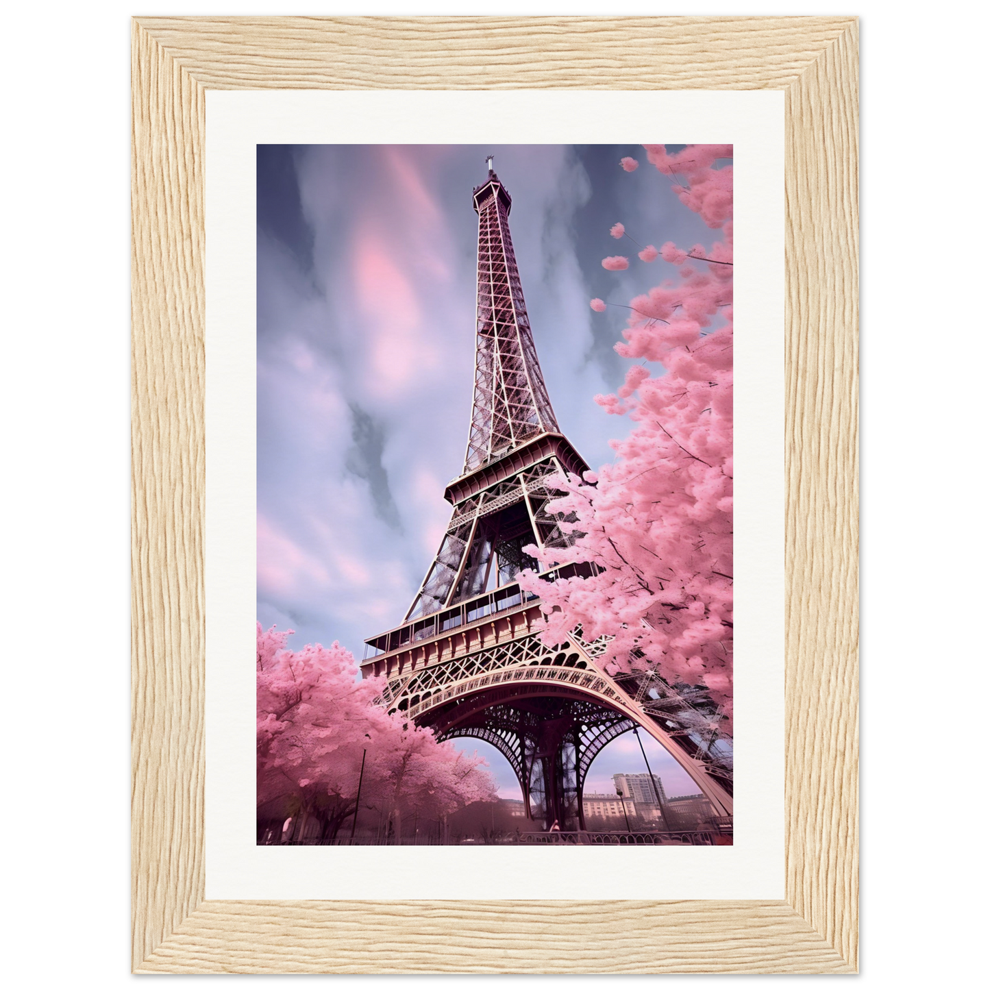 A pink picture of the eiff tower in paris