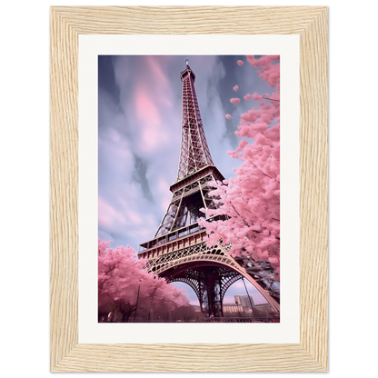 A pink picture of the eiff tower in paris