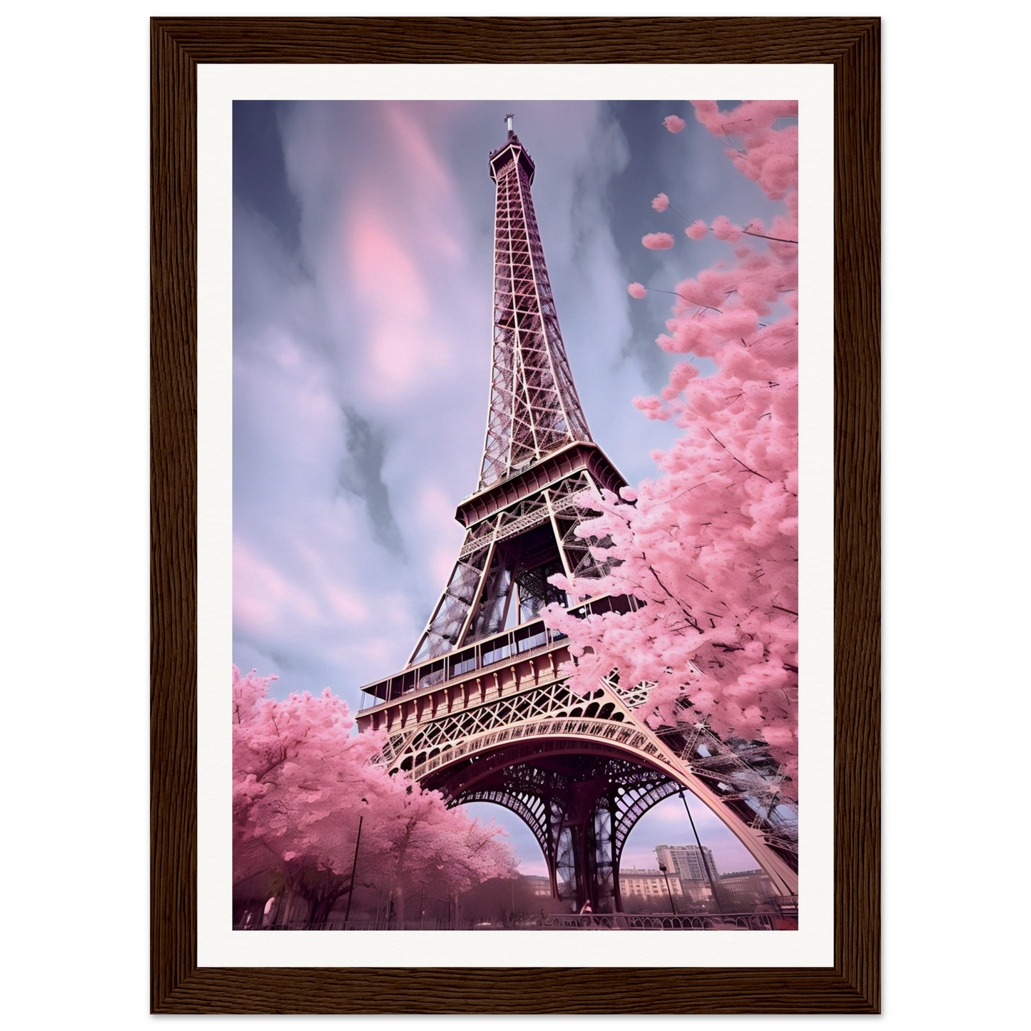 A pink picture of the eiff tower in paris