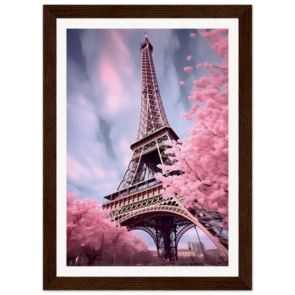 A pink picture of the eiff tower in paris