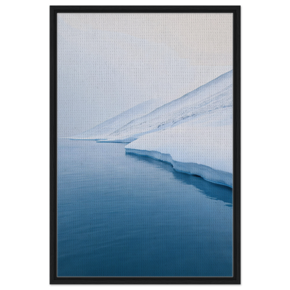 Framed photograph of snowy landscape and blue channel, perfect for Polar Reflection Dreamscape room decor