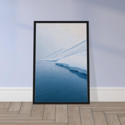 Framed canvas print of Polar Reflection Dreamscape featuring a snowy landscape and river