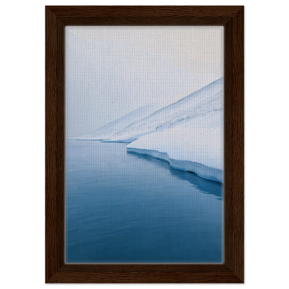 Framed canvas print of Polar Reflection Dreamscape featuring snowy landscape and blue water