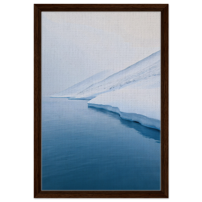 Framed canvas print of a serene icy landscape in Polar Reflection Dreamscape