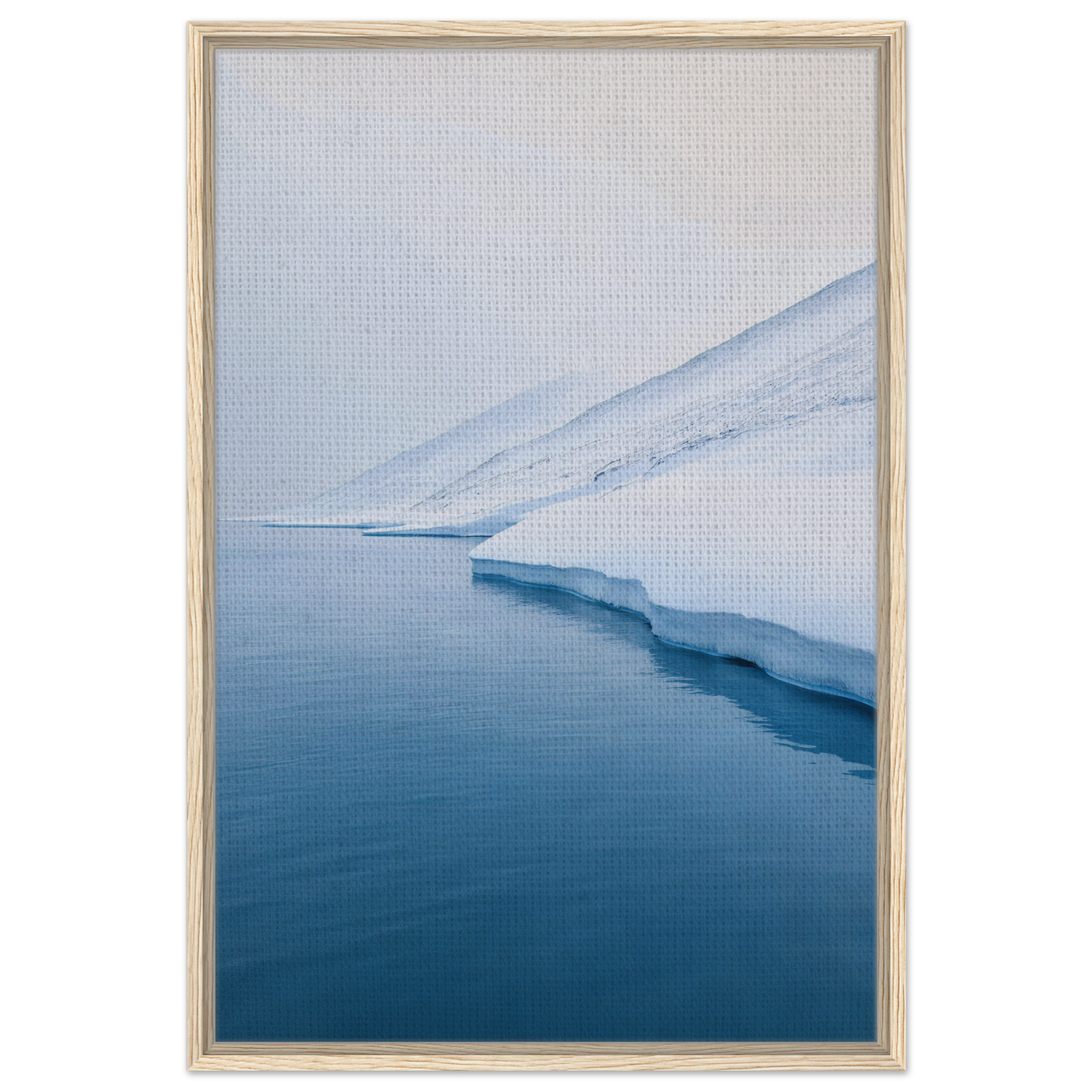 Framed canvas print of Polar Reflection Dreamscape featuring a serene icy landscape