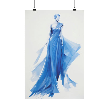 A blue dress on a white background