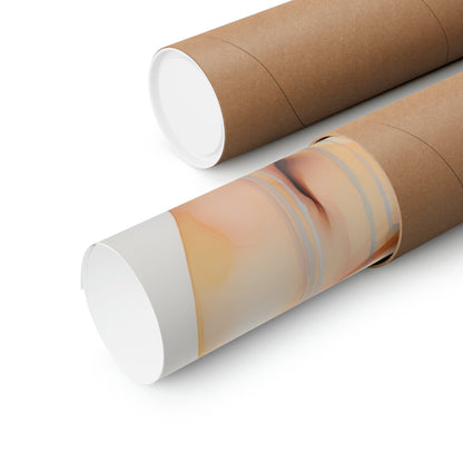 Cylindrical tubes or containers with skin-toned patterns on one and a plain brown surface on the other.