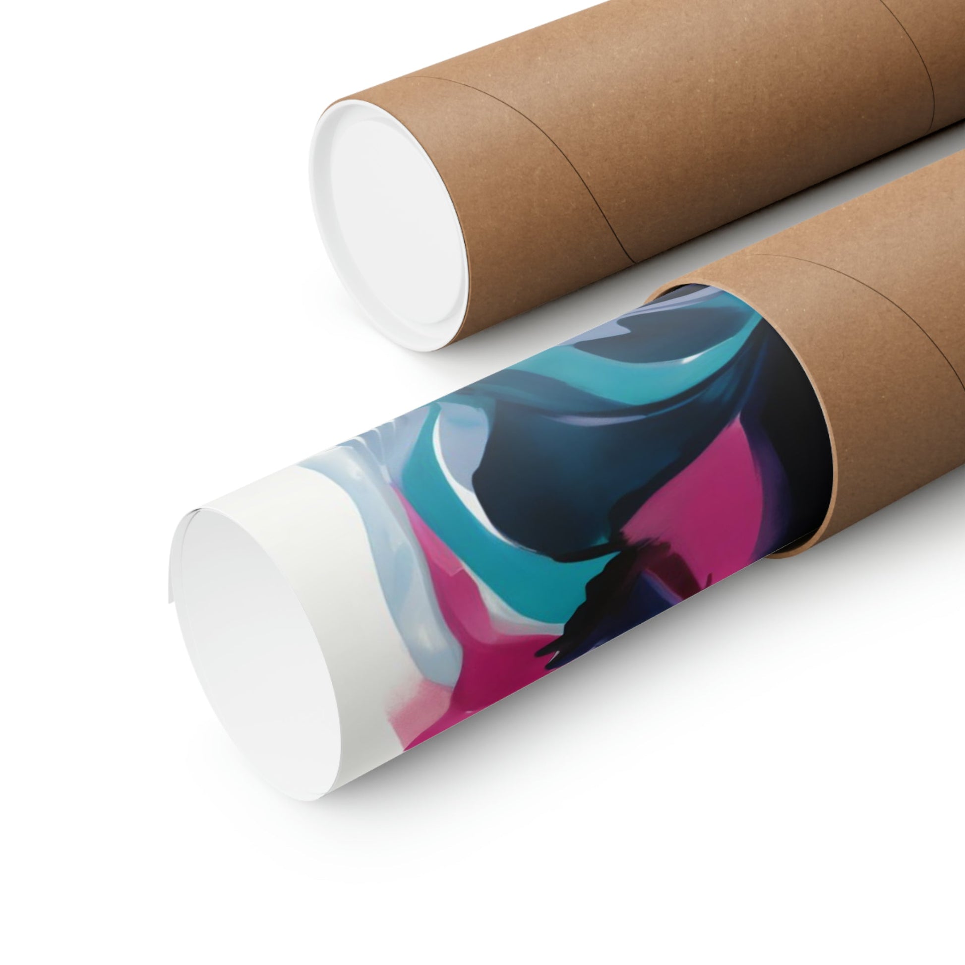 Two rolls of toilet paper with a colorful design