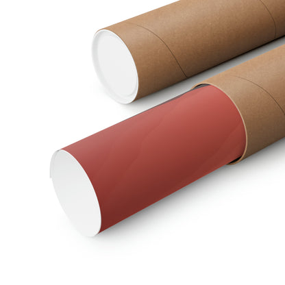 Two rolls of brown paper with red and white paper