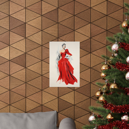 A christmas tree with a red dress on it