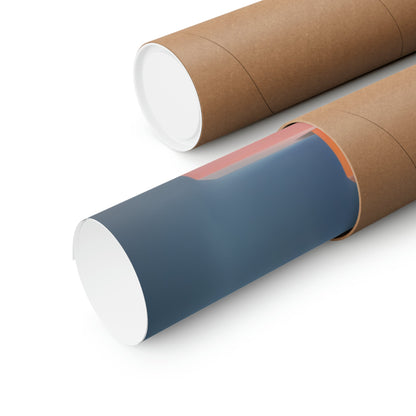 Cylindrical cardboard tubes or mailing tubes, one brown and one blue.