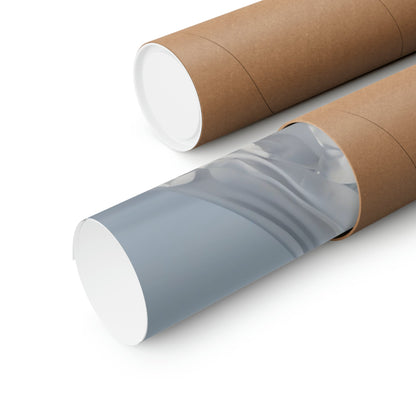 Two rolls of brown paper with a white top and a blue bottom