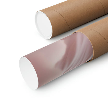 Two rolls of brown paper with a pink and white background