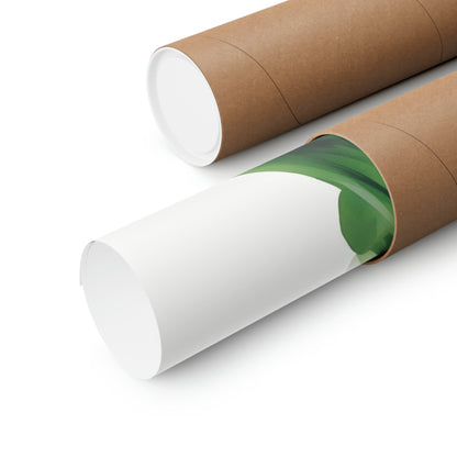 Two rolls of brown paper with green leaves on them