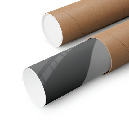 Two rolls of brown paper with black and white paper