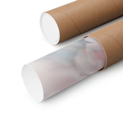 Cardboard mailing tubes, one open showing a translucent inner lining.