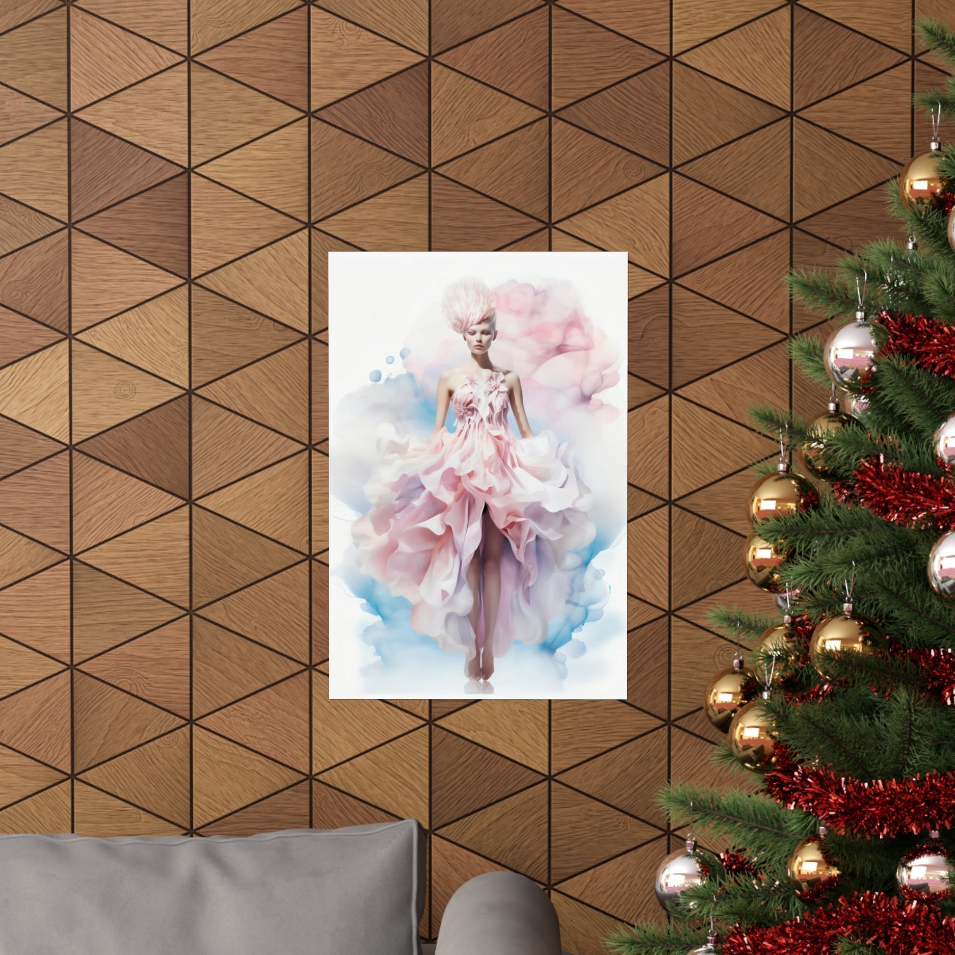 Watercolor-style painting of a graceful ballerina in a pink tutu.