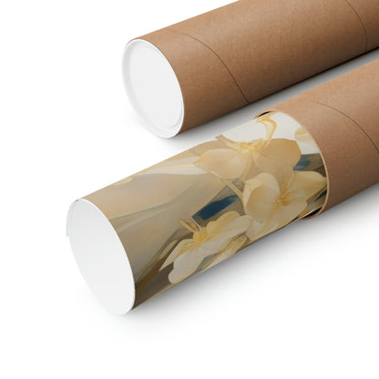 Two rolls of brown paper with a white lid