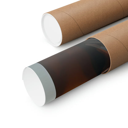 Two rolls of brown paper with a white top