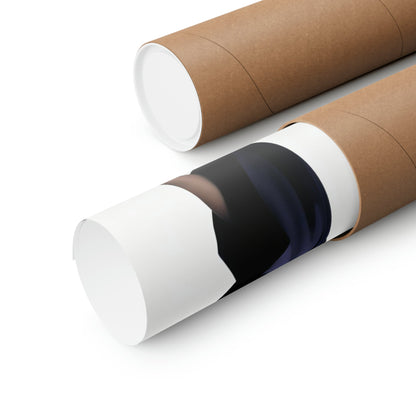 Two rolls of brown paper with a black and white stripe