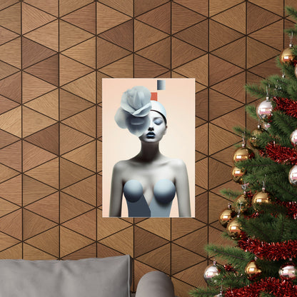 A christmas tree with a picture of a woman