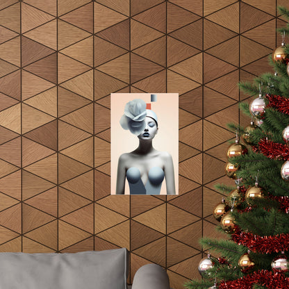 A christmas tree with a picture of a woman on it