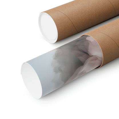 Cardboard mailing tubes, one open showing a rolled document inside.