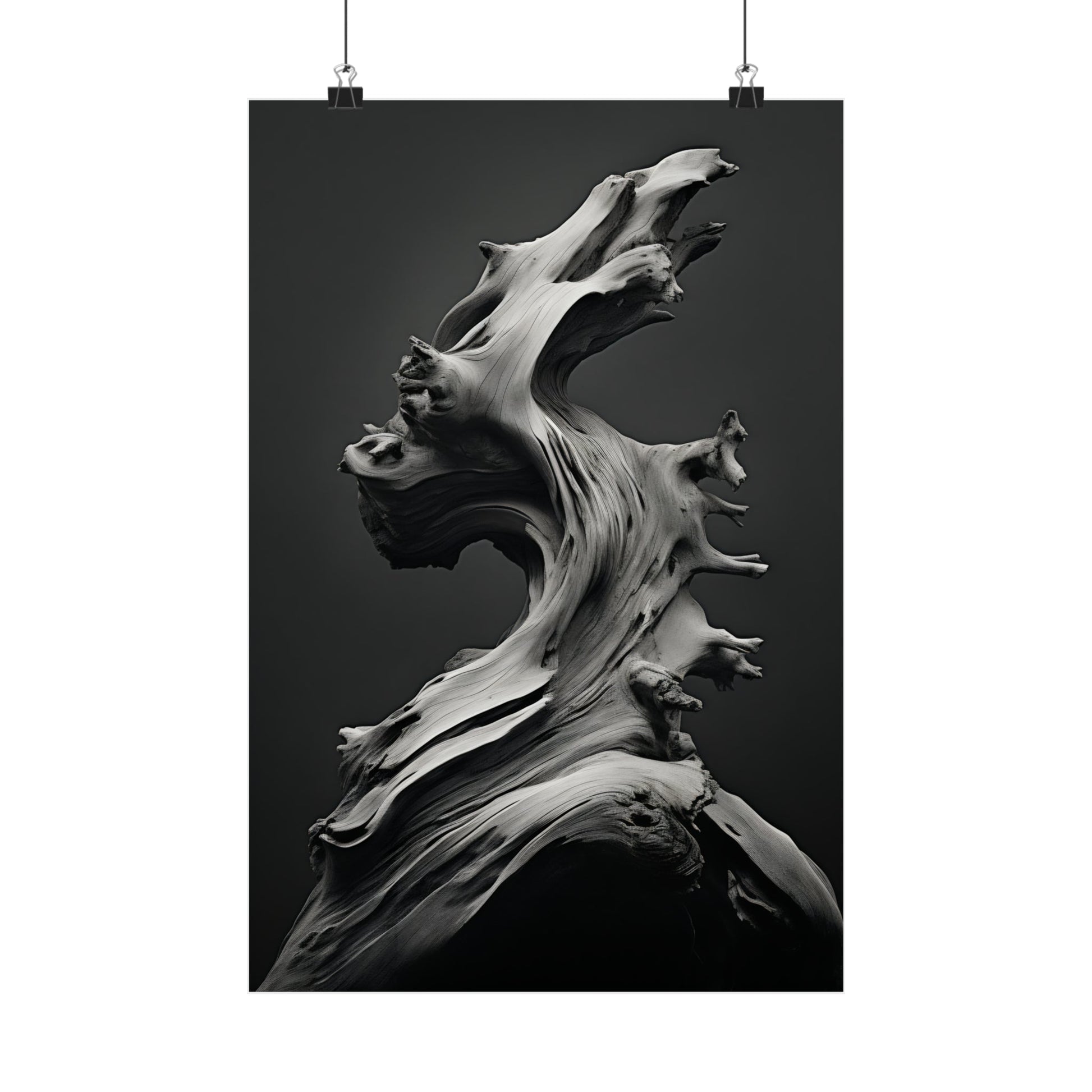 Twisted, organic sculpture with flowing forms resembling driftwood or bone.