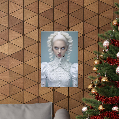 A christmas tree with a picture of a woman