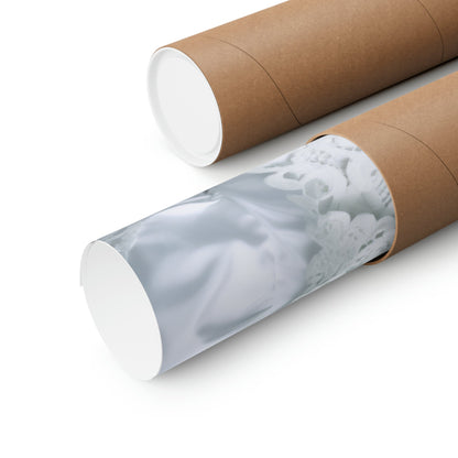 Two rolls of brown paper with a white background