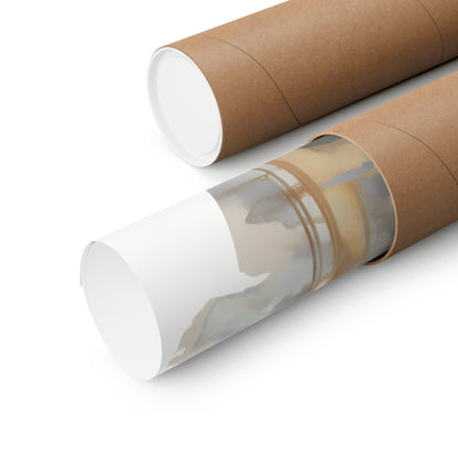 Two rolls of brown paper with a white lid