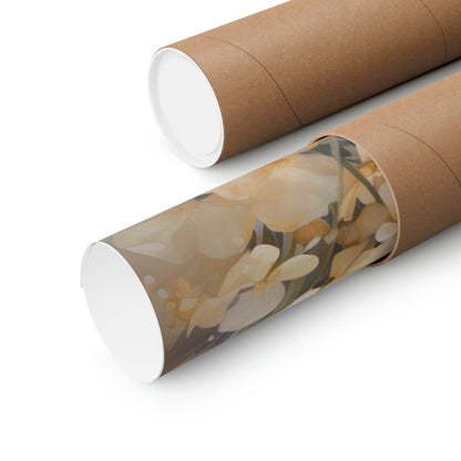 Two rolls of brown paper with a white lid