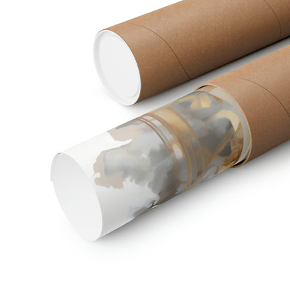 Two rolls of brown paper with a white lid