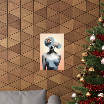 A christmas tree with a picture of a woman