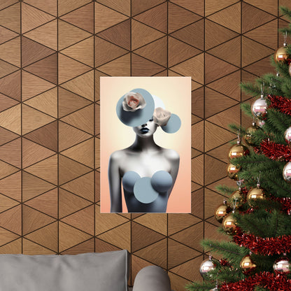 A christmas tree with a picture of a woman