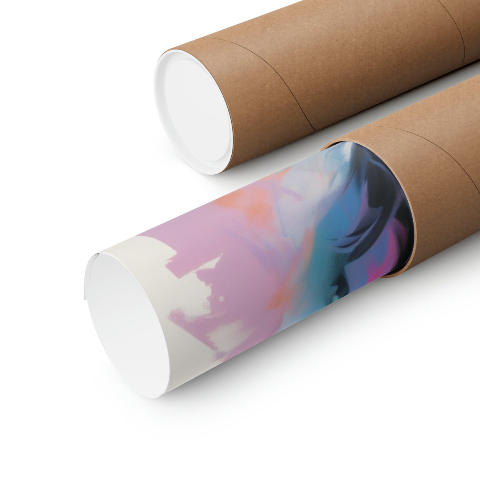 Two rolls of toilet paper with a colorful design