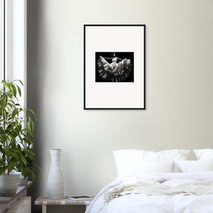 Framed black and white photograph of a ballet dancer in a tutu.