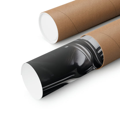 Cardboard mailing tubes, one with a black plastic end cap visible.